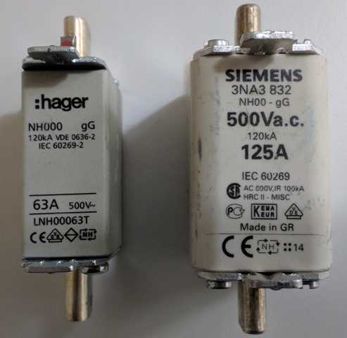 Предохранители Hager и Siemens