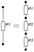 Форма последовательного соединения резисторов