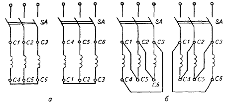 Схемы подключения трехфазных асинхронных двигателей