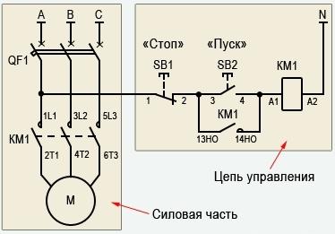 Электрические схемы: Через магнитный контактор и реле, с контактором, меры предосторожности