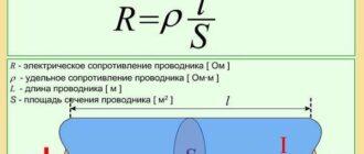 Формула для расчета сопротивления проводника