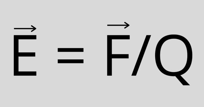 Формула для напряженности электрического поля E = F/Q