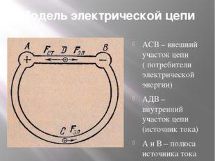 Модель электрической цепи ACB - внешняя часть цепи (электрические потребители)