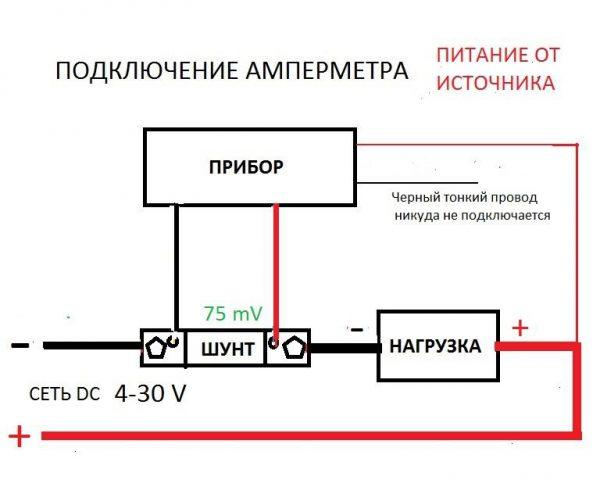 Подключение амперметра