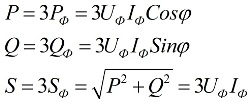Эффективная мощность в трехфазной сети 
