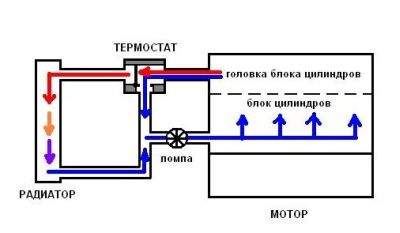 большой и малый круги системы охлаждения