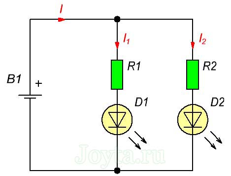 Параллельное подключение светодиодов